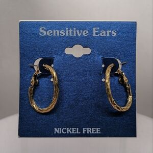 Sensitive Ears Gold Tone Earrings